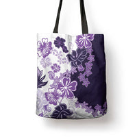 Purple Hibiscus Plumeria Floral Tote Bag - Polynesian Pride