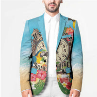 Personalized It's 5 o'clock Somewhere Blazer Hawaiian Tropical Parrots - Polynesian Pride
