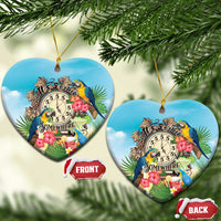 It's 5 o'clock Somewhere Ceramic Ornament Hawaiian Tropical Parrots - Polynesian Pride