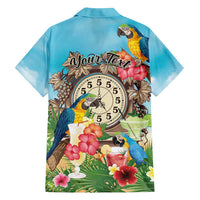 Personalized It's 5 o'clock Somewhere Family Matching Off Shoulder Maxi Dress and Hawaiian Shirt Hawaiian Tropical Parrots - Polynesian Pride