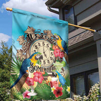 It's 5 o'clock Somewhere Garden Flag Hawaiian Tropical Parrots - Polynesian Pride