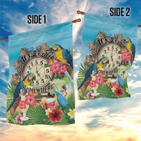 It's 5 o'clock Somewhere Garden Flag Hawaiian Tropical Parrots - Polynesian Pride