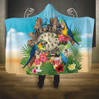 It's 5 o'clock Somewhere Hooded Blanket Hawaiian Tropical Parrots - Polynesian Pride