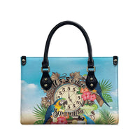 It's 5 o'clock Somewhere Leather Bag Hawaiian Tropical Parrots - Polynesian Pride