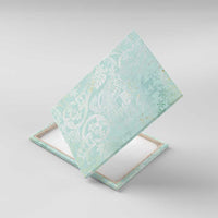 Polynesian Tiare Monstera Seafoam Green Canvas Wall Art Liquid Style - Polynesian Pride