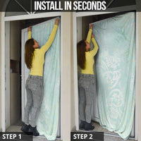 Polynesian Tiare Monstera Seafoam Green Door Cover Liquid Style - Polynesian Pride