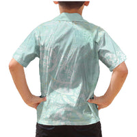 Polynesian Tiare Monstera Seafoam Green Family Matching Mermaid Dress and Hawaiian Shirt Liquid Style - Polynesian Pride