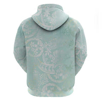 Polynesian Tiare Monstera Seafoam Green Hoodie Liquid Style - Polynesian Pride