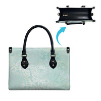 Polynesian Tiare Monstera Seafoam Green Leather Bag Liquid Style - Polynesian Pride