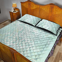 Polynesian Tiare Monstera Seafoam Green Quilt Bed Set Liquid Style - Polynesian Pride