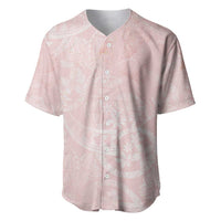 Polynesian Tiare Monstera Soft Pink Baseball Jersey Liquid Style - Polynesian Pride