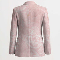 Polynesian Tiare Monstera Soft Pink Blazer Liquid Style - Polynesian Pride