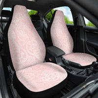 Polynesian Tiare Monstera Soft Pink Car Seat Cover Liquid Style - Polynesian Pride