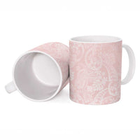 Polynesian Tiare Monstera Soft Pink Ceramic Mug Liquid Style - Polynesian Pride