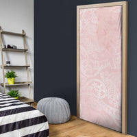 Polynesian Tiare Monstera Soft Pink Door Cover Liquid Style - Polynesian Pride