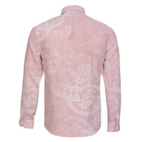 Polynesian Tiare Monstera Soft Pink Family Matching Short Sleeve Bodycon Dress and Hawaiian Shirt Liquid Style LT01 - Polynesian Pride