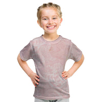 Polynesian Tiare Monstera Soft Pink Kid T Shirt Liquid Style - Polynesian Pride