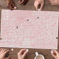 Polynesian Tiare Monstera Soft Pink Puzzle Liquid Style - Polynesian Pride