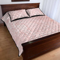 Polynesian Tiare Monstera Soft Pink Quilt Bed Set Liquid Style - Polynesian Pride