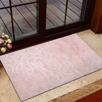 Polynesian Tiare Monstera Soft Pink Rubber Doormat Liquid Style - Polynesian Pride