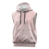 Polynesian Tiare Monstera Soft Pink Sleeveless Hoodie Liquid Style - Polynesian Pride