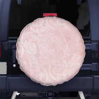 Polynesian Tiare Monstera Soft Pink Spare Tire Cover Liquid Style - Polynesian Pride