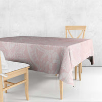 Polynesian Tiare Monstera Soft Pink Tablecloth Liquid Style - Polynesian Pride