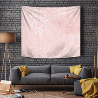 Polynesian Tiare Monstera Soft Pink Tapestry Liquid Style - Polynesian Pride