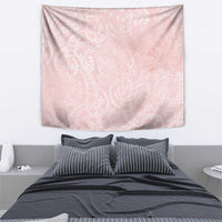 Polynesian Tiare Monstera Soft Pink Tapestry Liquid Style - Polynesian Pride
