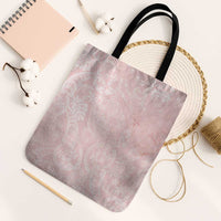 Polynesian Tiare Monstera Soft Pink Tote Bag Liquid Style - Polynesian Pride