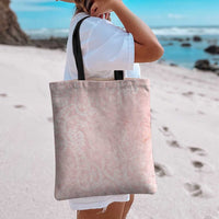 Polynesian Tiare Monstera Soft Pink Tote Bag Liquid Style - Polynesian Pride