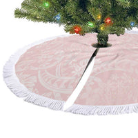 Polynesian Tiare Monstera Soft Pink Tree Skirt Liquid Style - Polynesian Pride