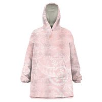 Polynesian Tiare Monstera Soft Pink Wearable Blanket Hoodie Liquid Style - Polynesian Pride