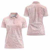 Polynesian Tiare Monstera Soft Pink Women Polo Shirt Liquid Style - Polynesian Pride
