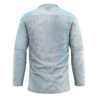 Polynesian Tiare Monstera Baby Blue Hockey Jersey Liquid Style - Polynesian Pride