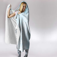 Polynesian Tiare Monstera Baby Blue Hooded Blanket Liquid Style - Polynesian Pride