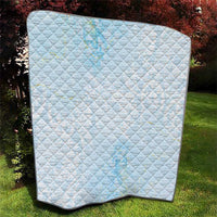 Polynesian Tiare Monstera Baby Blue Quilt Liquid Style - Polynesian Pride