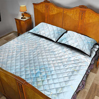 Polynesian Tiare Monstera Baby Blue Quilt Bed Set Liquid Style - Polynesian Pride