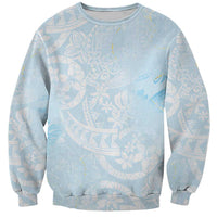 Polynesian Tiare Monstera Baby Blue Sweatshirt Liquid Style - Polynesian Pride