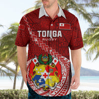 Custom Tonga Rugby Hawaiian Shirt Tongan Ngatu Pattern White Version LT01 - Polynesian Pride