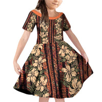 Hawaii Hibiscus Family Matching Off Shoulder Short Dress and Hawaiian Shirt Retro Style - Polynesian Pride