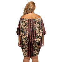 Hawaii Hibiscus Off Shoulder Short Dress Retro Style LT01 - Polynesian Pride