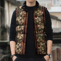 Hawaii Hibiscus Sleeveless Puffer Jacket Retro Style - Polynesian Pride