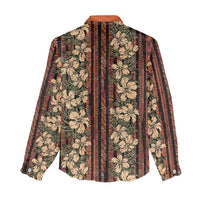 Hawaii Hibiscus Women Casual Shirt Retro Style - Polynesian Pride