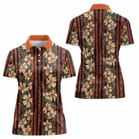 Hawaii Hibiscus Women Polo Shirt Retro Style - Polynesian Pride