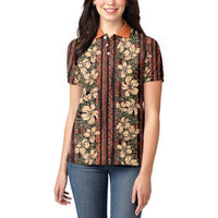 Hawaii Hibiscus Women Polo Shirt Retro Style - Polynesian Pride