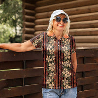 Hawaii Hibiscus Women Polo Shirt Retro Style - Polynesian Pride