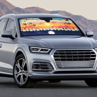 Hawaii Beach Landscape Time-Lapse Auto Sun Shade Tropical Plumeria Flowers - Polynesian Pride