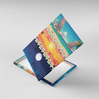 Hawaii Beach Landscape Time-Lapse Canvas Wall Art Tropical Plumeria Flowers - Polynesian Pride