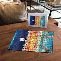 Hawaii Beach Landscape Time-Lapse Puzzle Tropical Plumeria Flowers - Polynesian Pride